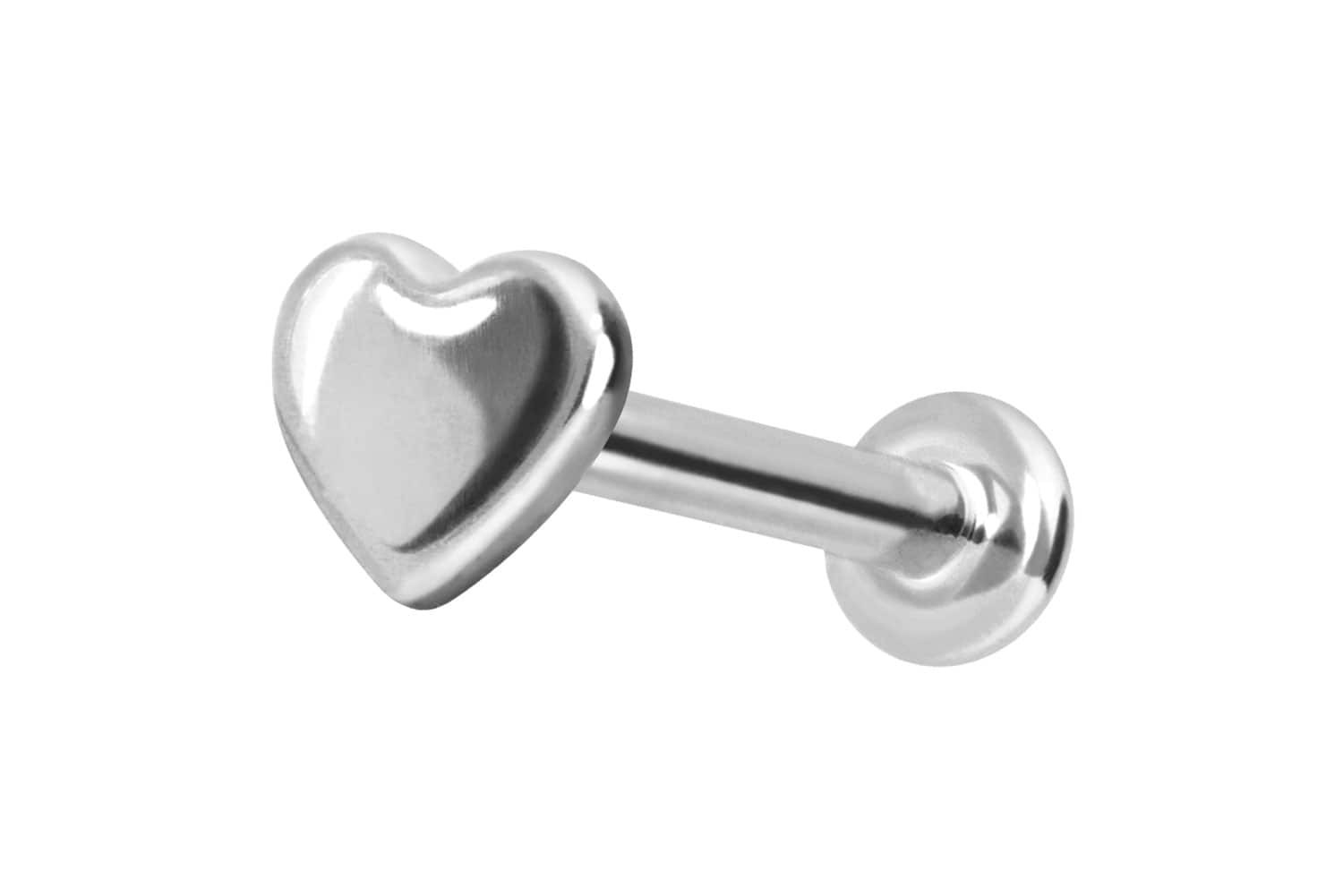 14 Karat Gold Labret Piercing mit Push Fit HERZ